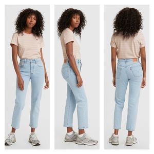 Levi's 501 Original Cropped Tapered Fit Straight Leg Ankle Length Jeans Size 32